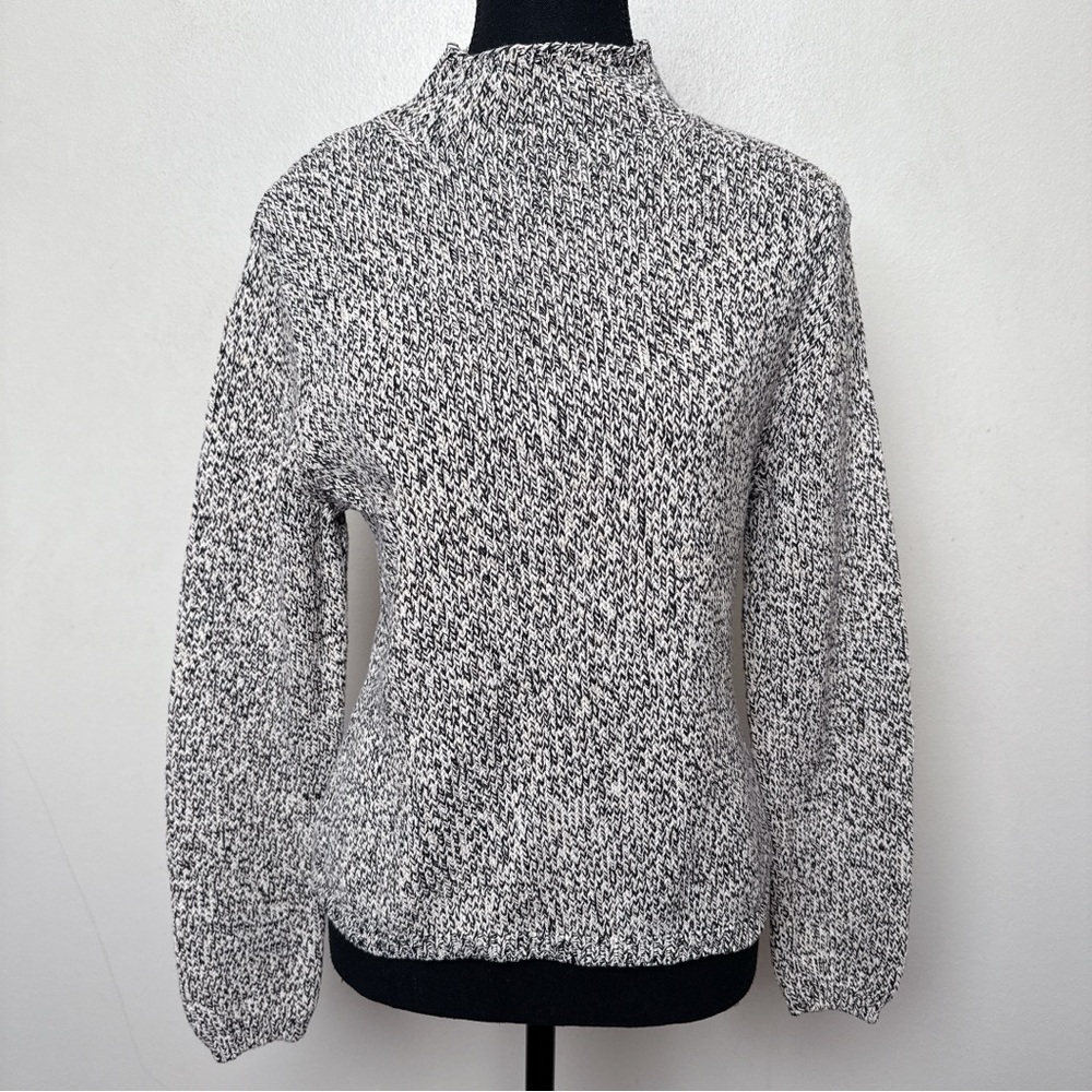 Talbots Vintage Womens Medium Marble Chunky Knit Mock Neck Sweater